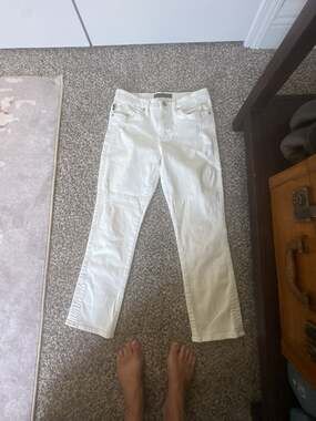 Rock & Republic Women's Distressed White Denim Jeans